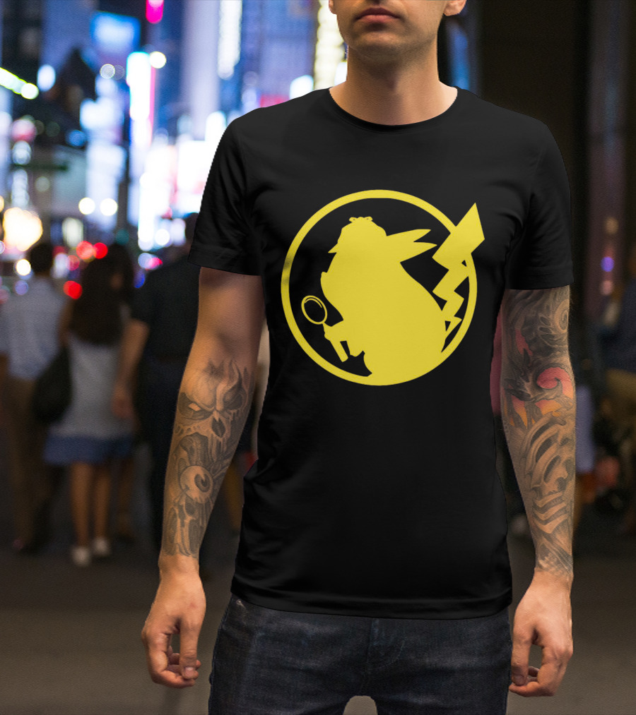 Pikachu Detective Silhouette Merchandise T-Shirt