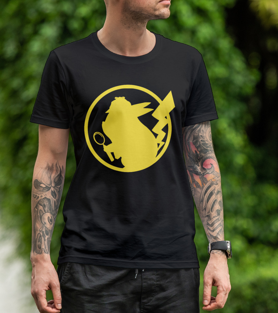 Pikachu Detective Silhouette Merchandise T-Shirt