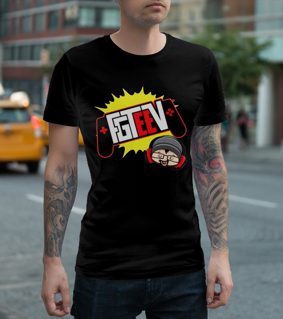 FGTEEV Gaming Controller Logo with Character Headset T-Shirt