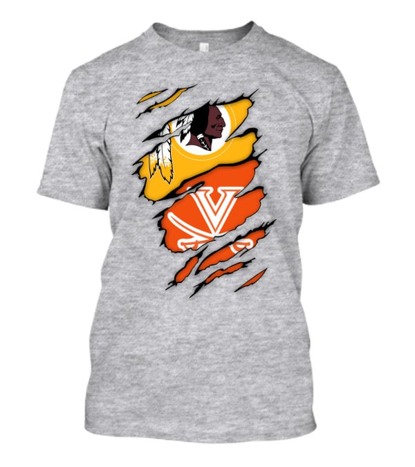 Virginia Cavaliers And Washington Redskins Torn T-Shirt