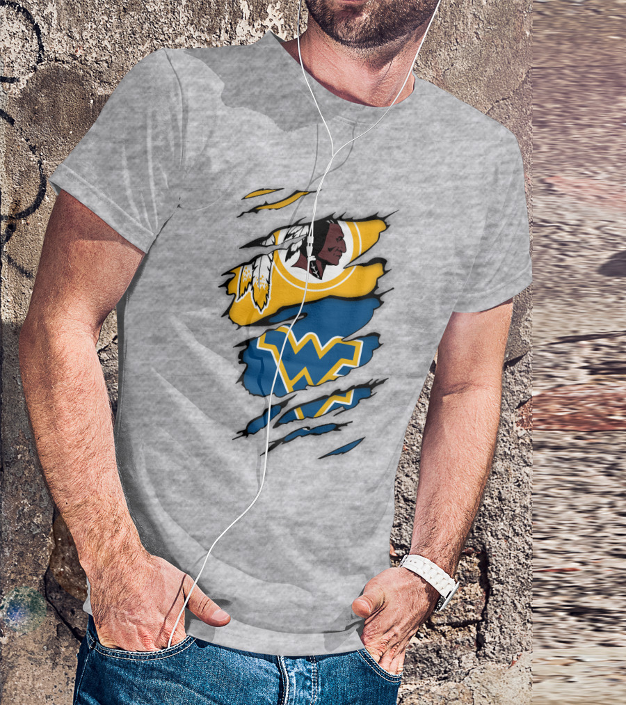 Washington Redskins West Virginia Mountaineers Logo Crossover T-Shirt