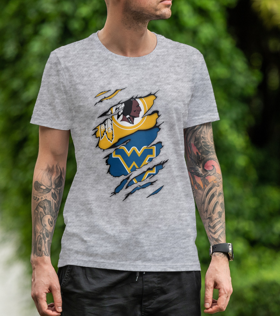 Washington Redskins West Virginia Mountaineers Logo Crossover T-Shirt