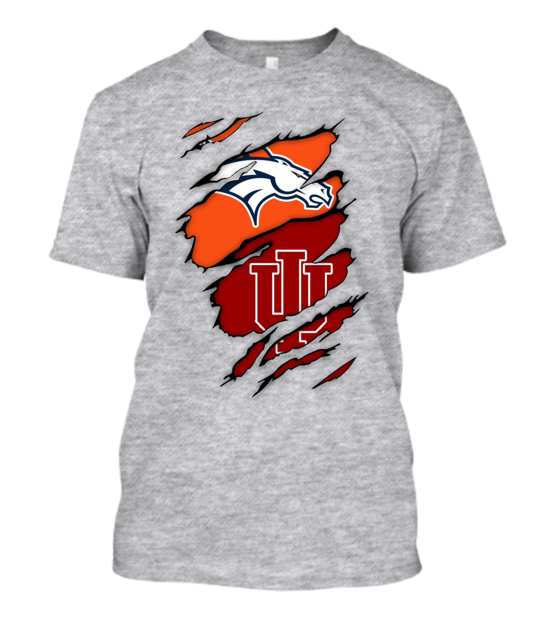 Denver Broncos Indiana Hoosiers Fan Crossover T-Shirt