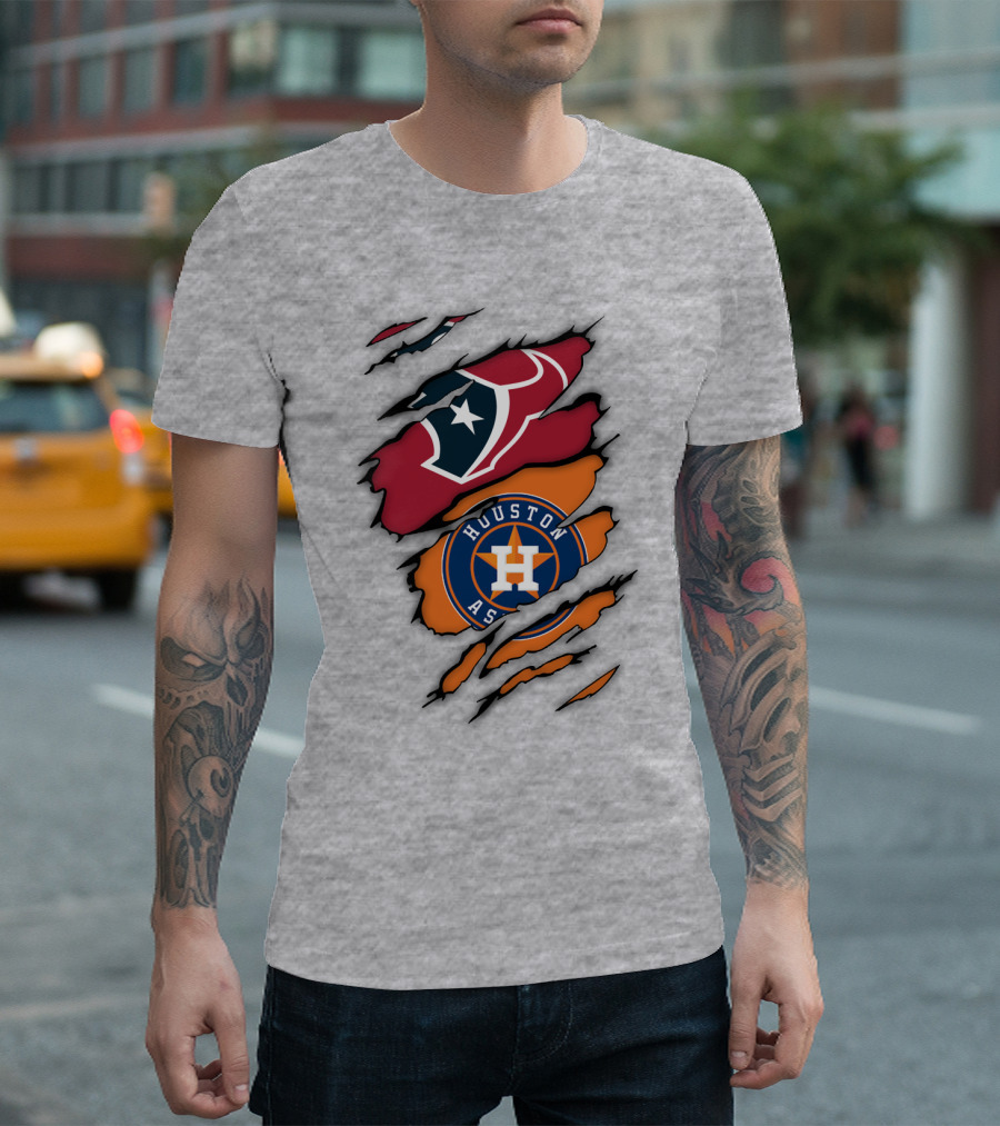 Houston Astros Houston Texans Logo Combination T-Shirt