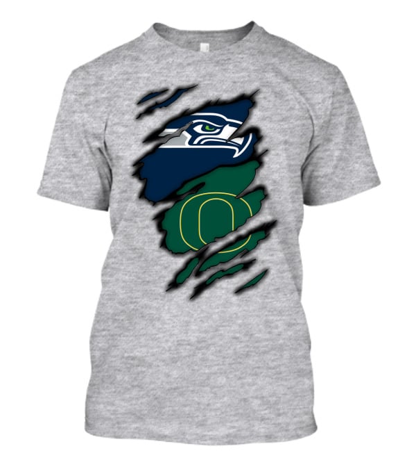 Seattle Seahawks Oregon Ducks Logo Fusion T-Shirt