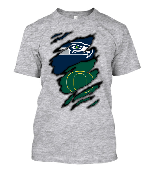 Seattle Seahawks Oregon Ducks Logo Fusion T-Shirt