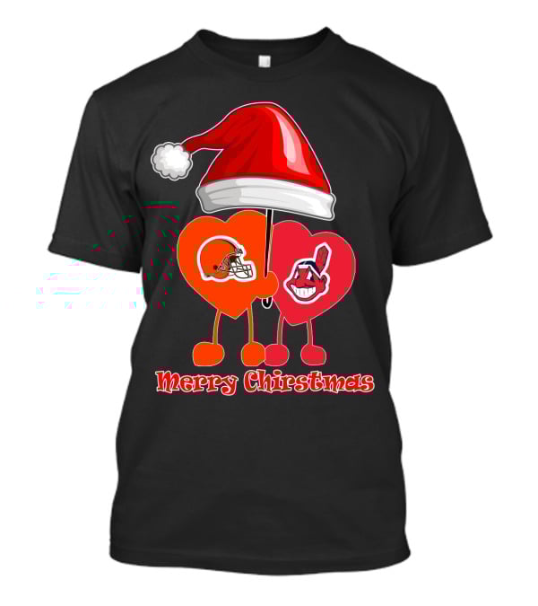 Cleveland Browns Cleveland Indians Merry Christmas T-Shirt