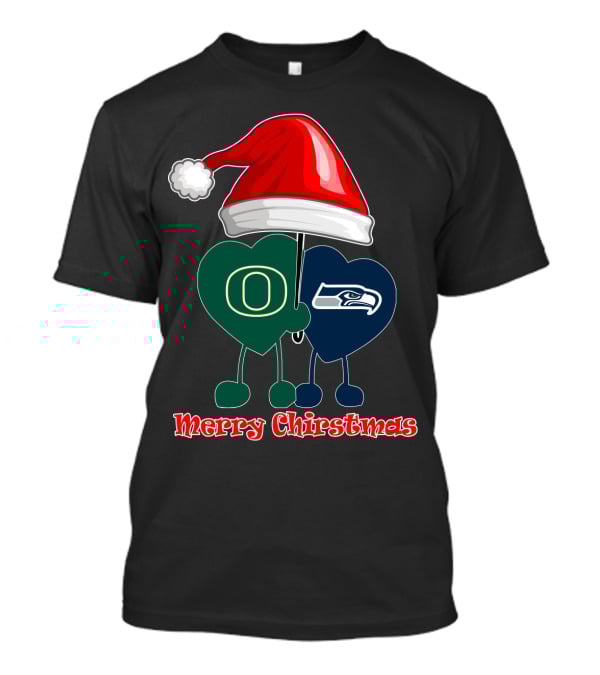 Merry Christmas Seattle Seahawks Oregon Ducks T-Shirt