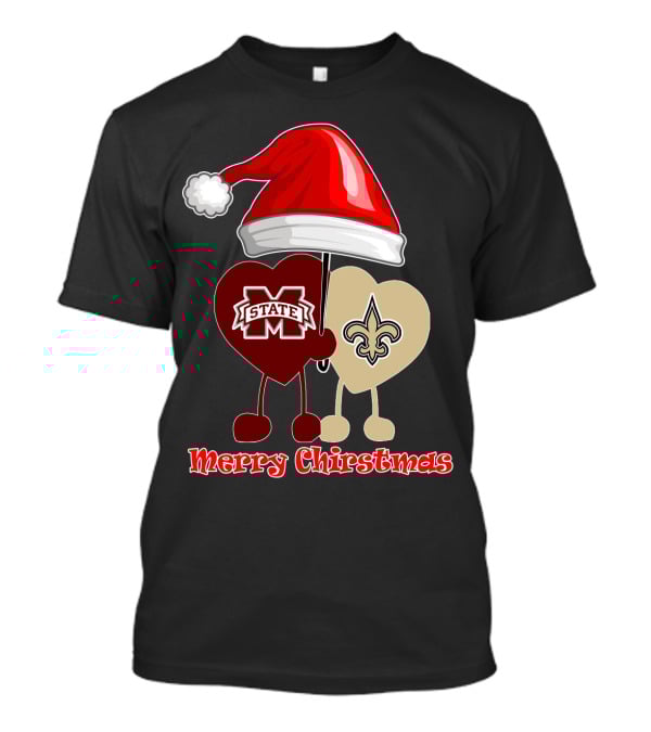 Merry Christmas New Orleans Saints Ms State T-Shirt