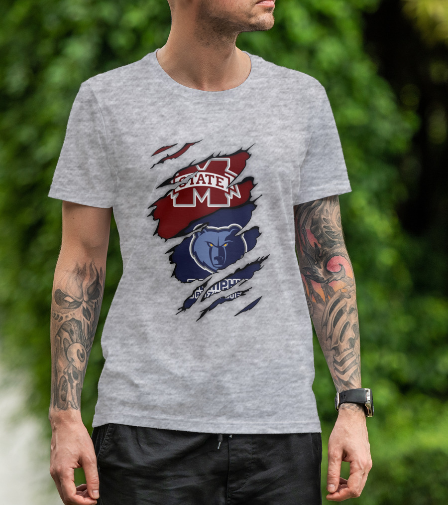 Memphis Grizzlies Mississippi State Bulldogs Rip T-Shirt