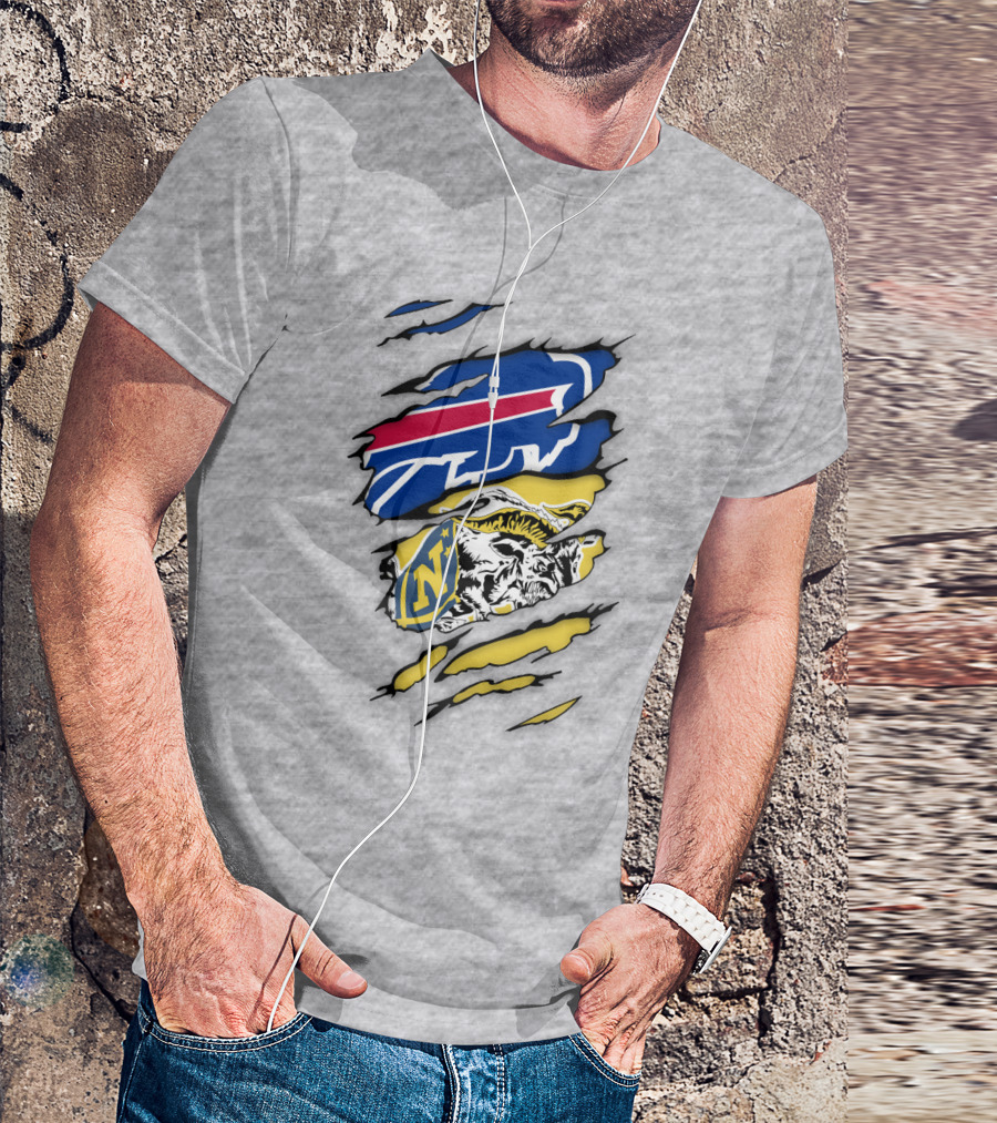 Navy Midshipmen Buffalo Bills Claw Scratch T-Shirt