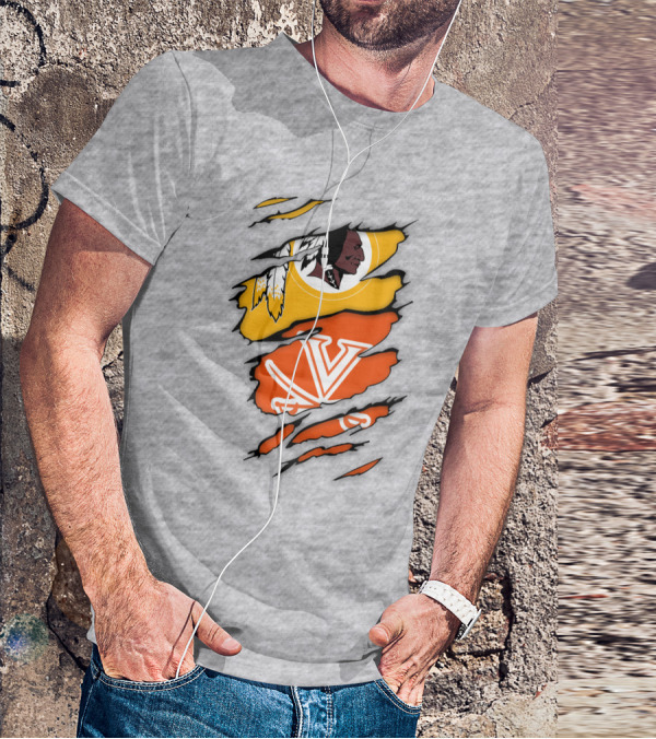 Virginia Cavaliers Washington Football Team Logo Mashup T-Shirt