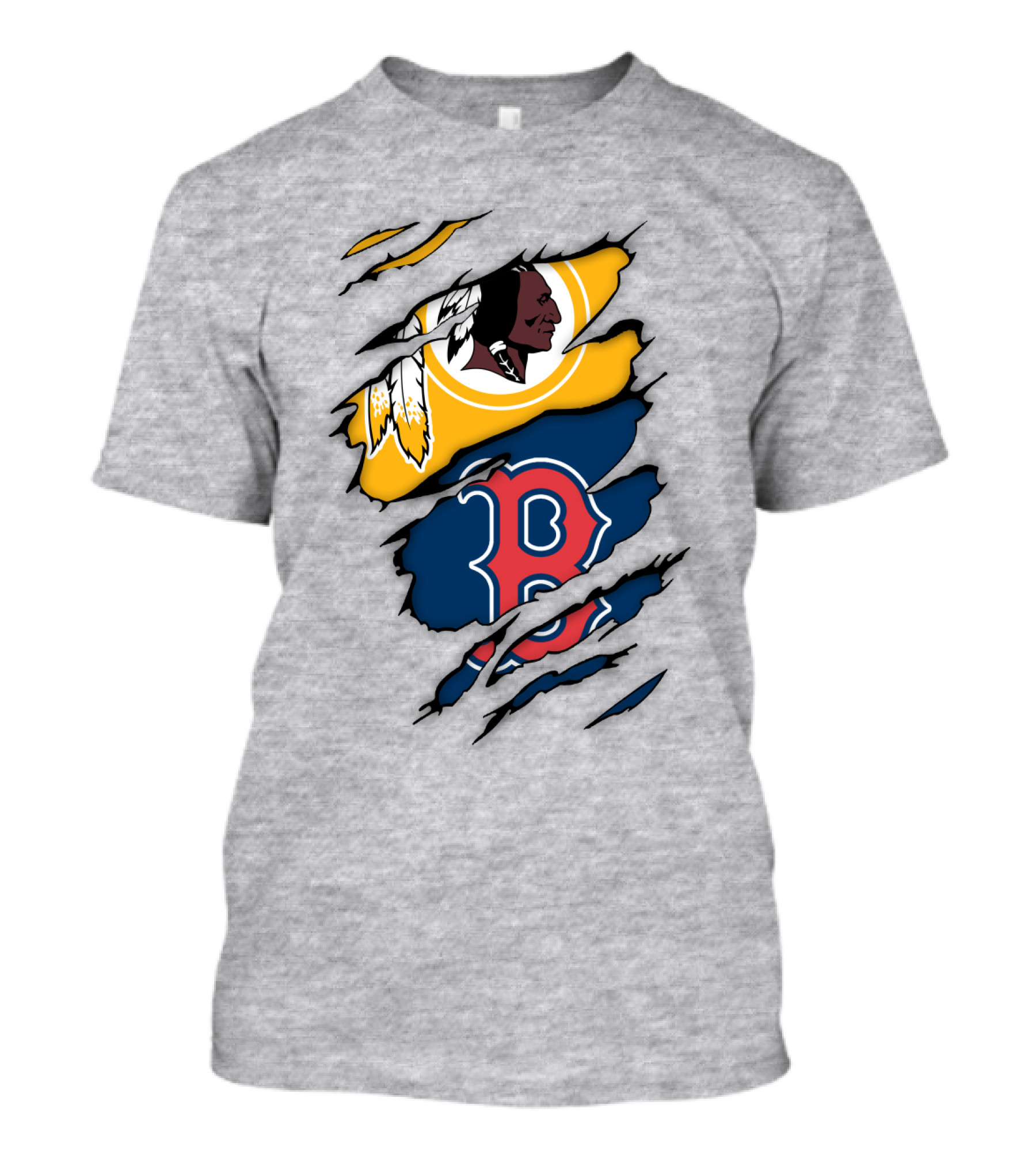 Boston Red Sox Washington Redskins Logos Collage T-Shirt