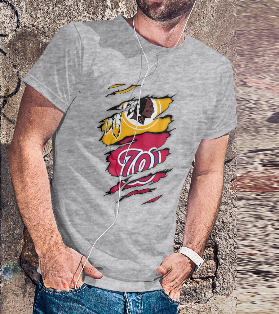 Washington Redskins Nationals Logo Mashup T-Shirt