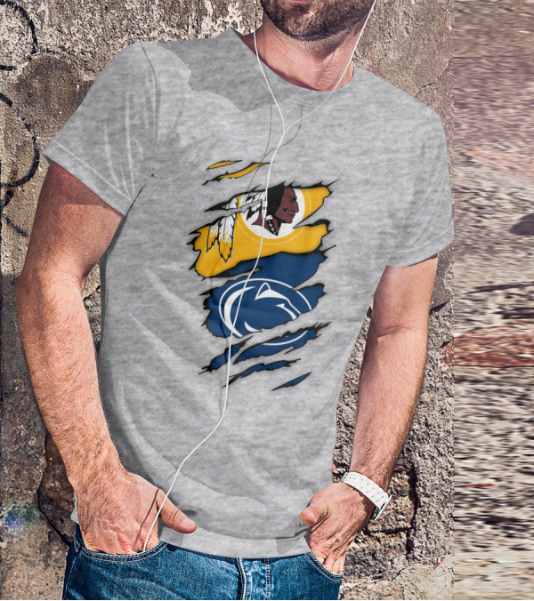 Washington Redskins Penn State Nittany Lions Fan Logo Mashup T-Shirt