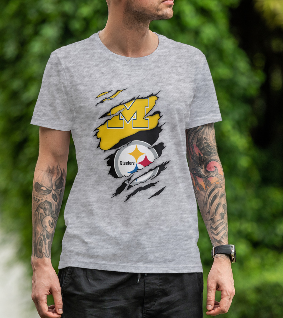 Pittsburgh Steelers Michigan Wolverines Collaboration T-Shirt