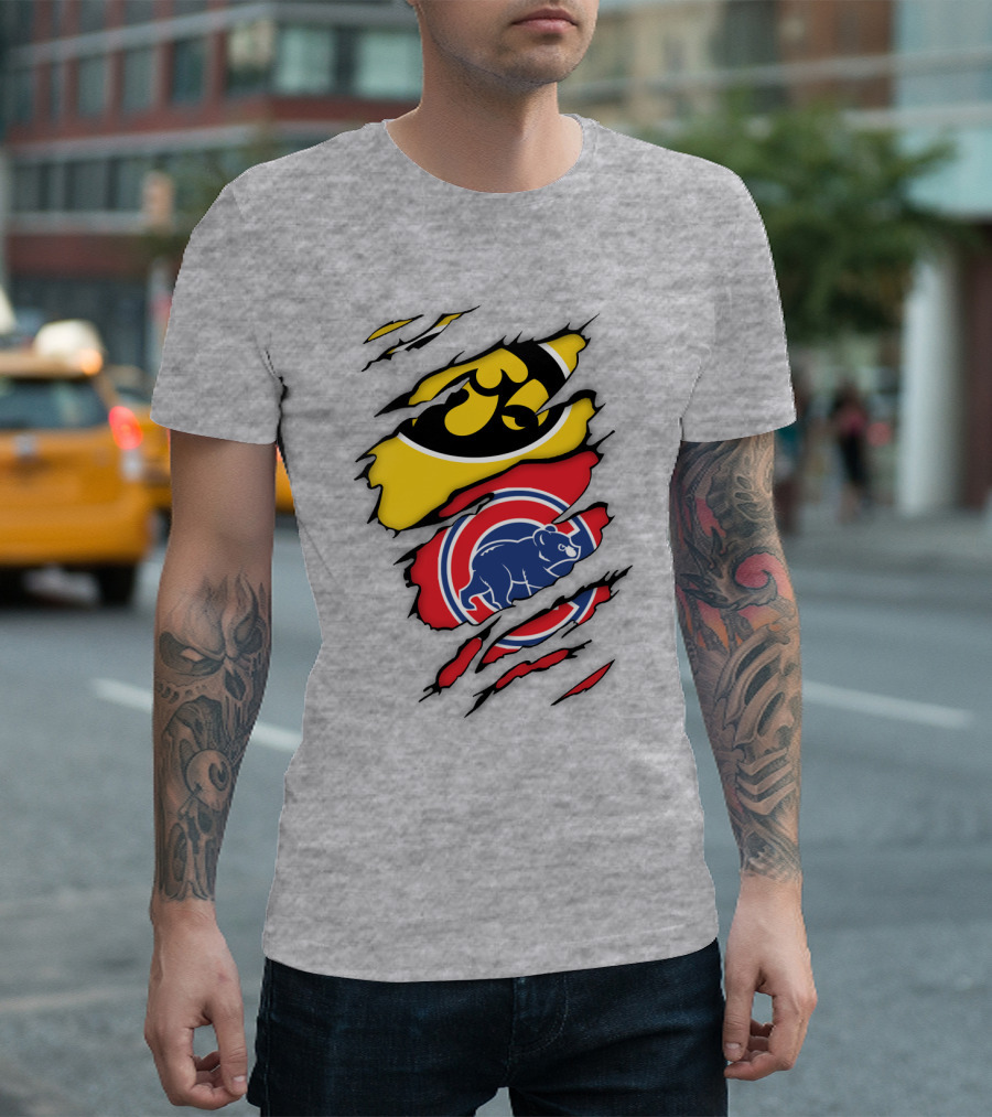 Chicago Cubs Iowa Hawkeyes Mashup T-Shirt
