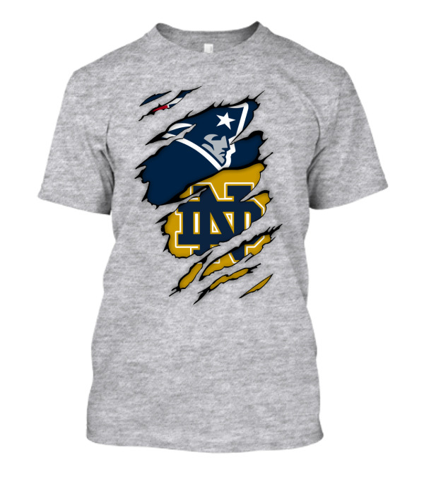 Notre Dame Fighting Irish Patriots Logo Mashup T-Shirt
