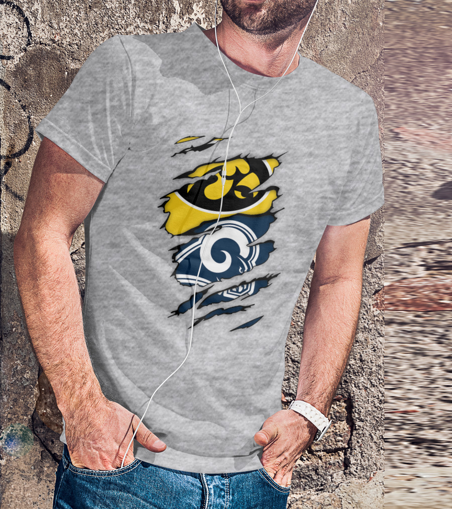 Los Angeles Rams Iowa Hawkeyes Claw Marks T-Shirt