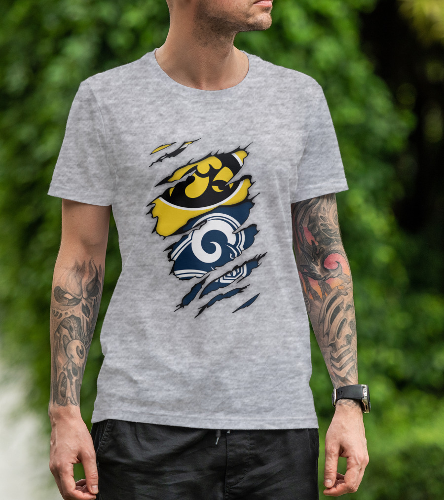 Los Angeles Rams Iowa Hawkeyes Claw Marks T-Shirt
