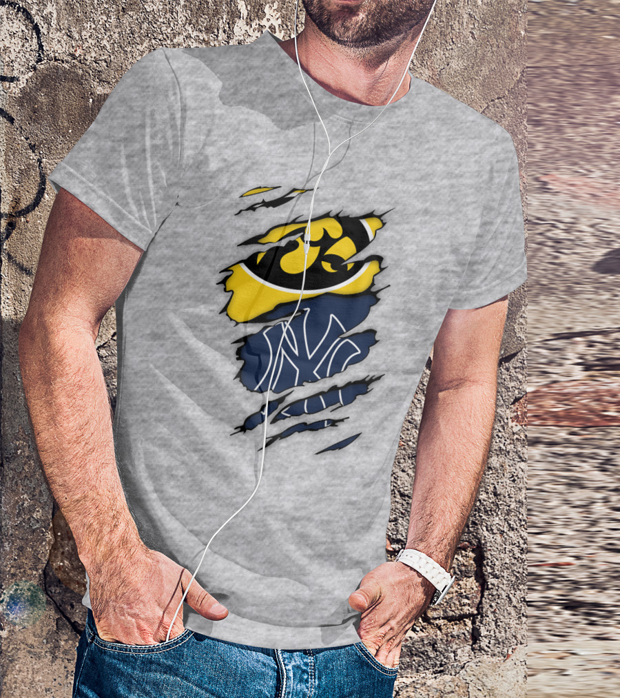 New York Yankees Iowa Hawkeyes Claw Marks T-Shirt