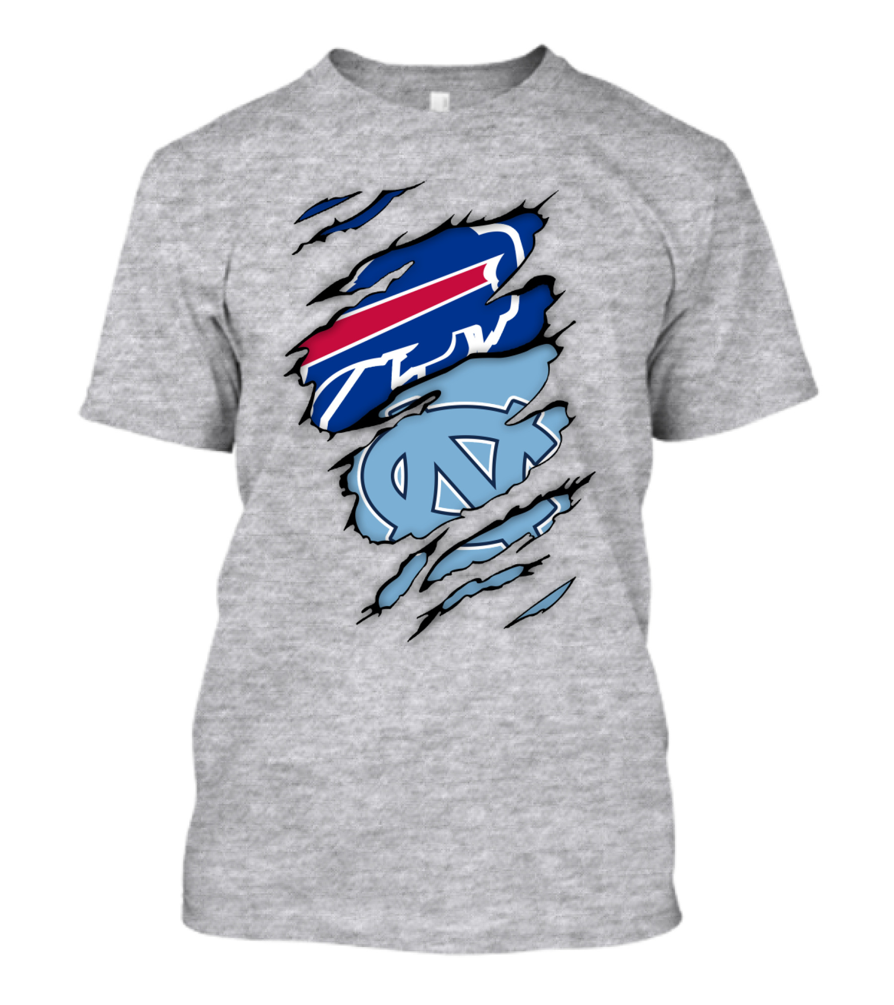 Buffalo Bills North Carolina Tar Heels Logo Claw Marks T-Shirt