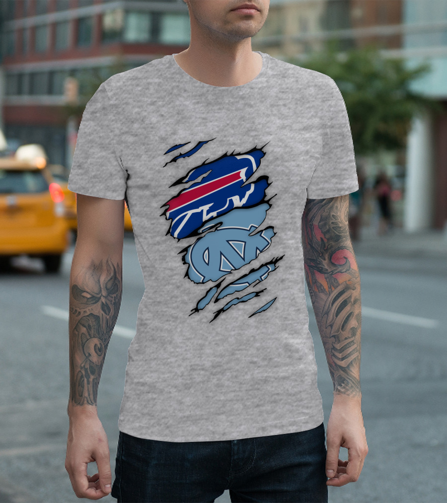 Buffalo Bills North Carolina Tar Heels Logo Claw Marks T-Shirt