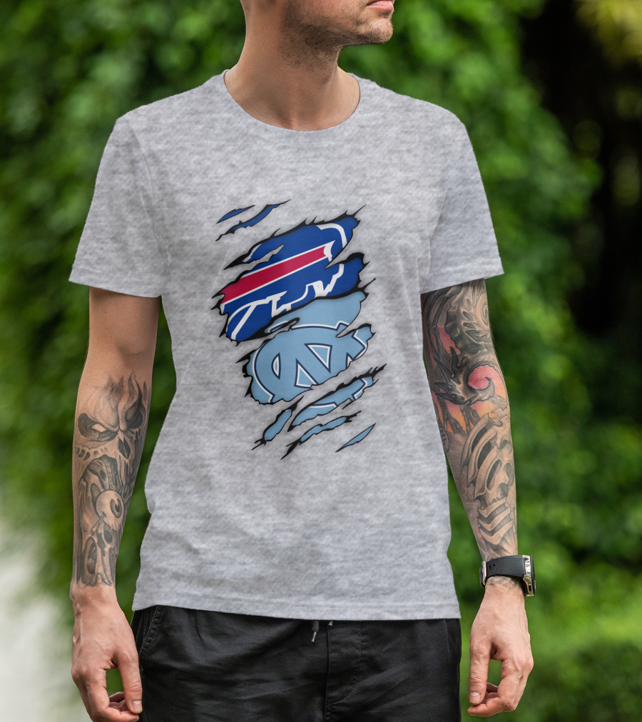 Buffalo Bills North Carolina Tar Heels Logo Claw Marks T-Shirt