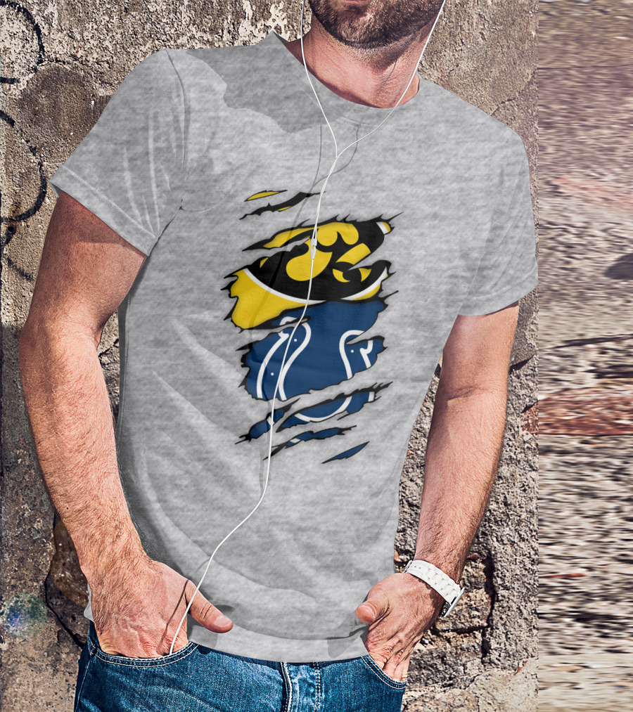 Indianapolis Colts Iowa Hawkeyes Logo Mashup T-Shirt