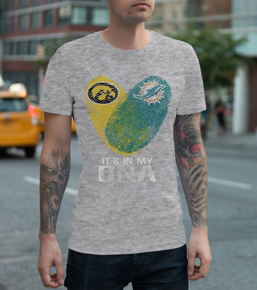 Miami Dolphins Iowa Hawkeyes It's In My Dna T-Shirt