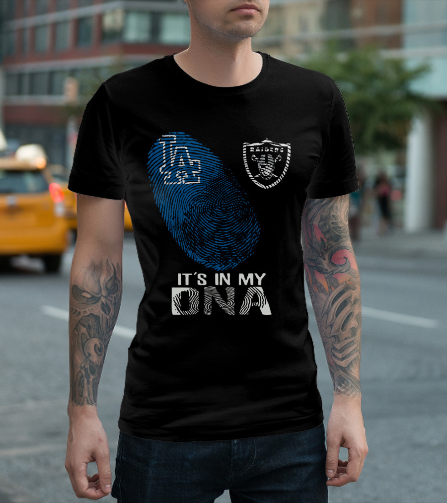 It's In My Dna Oakland Raiders Los Angeles Dodgers T-Shirt