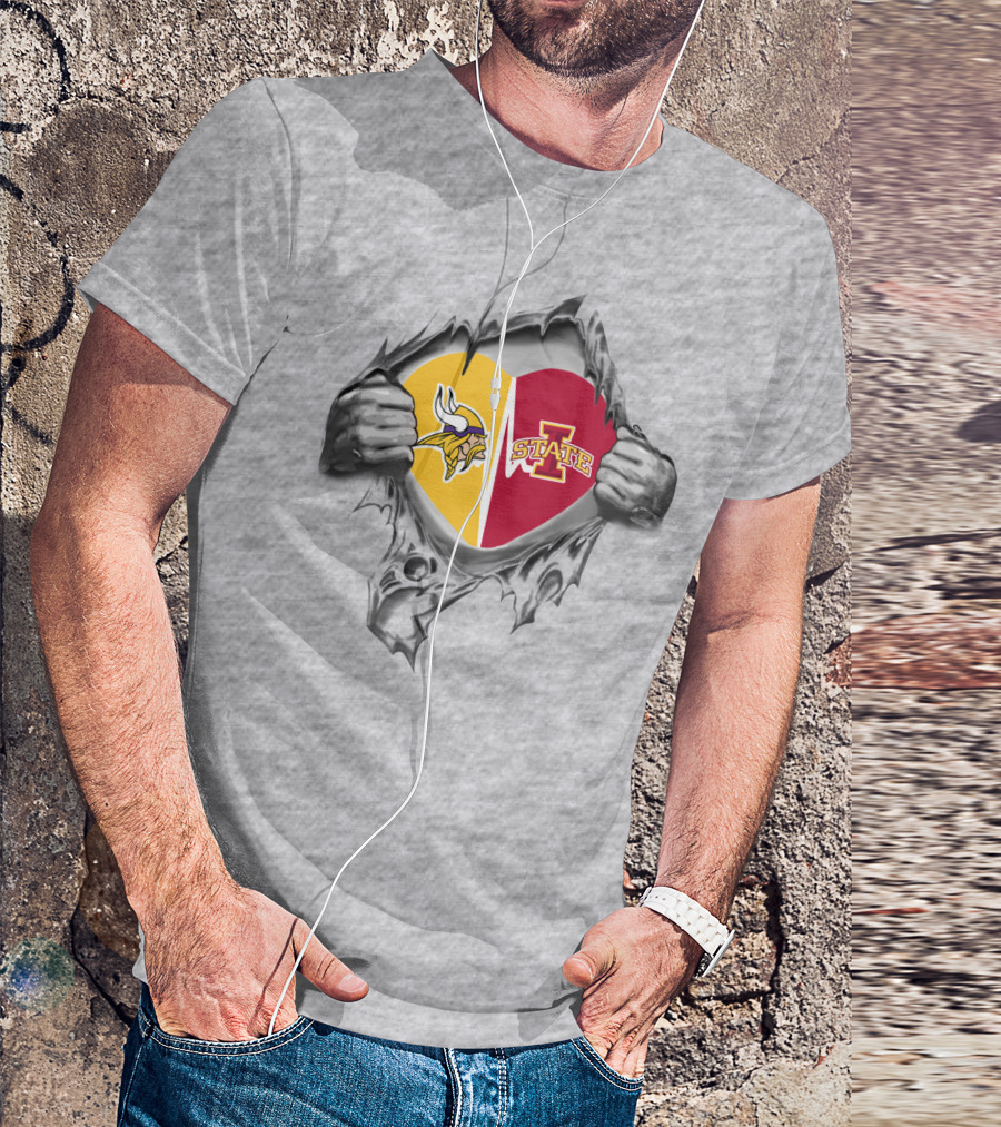 Iowa State Cyclones Minnesota Vikings Heart T-Shirt