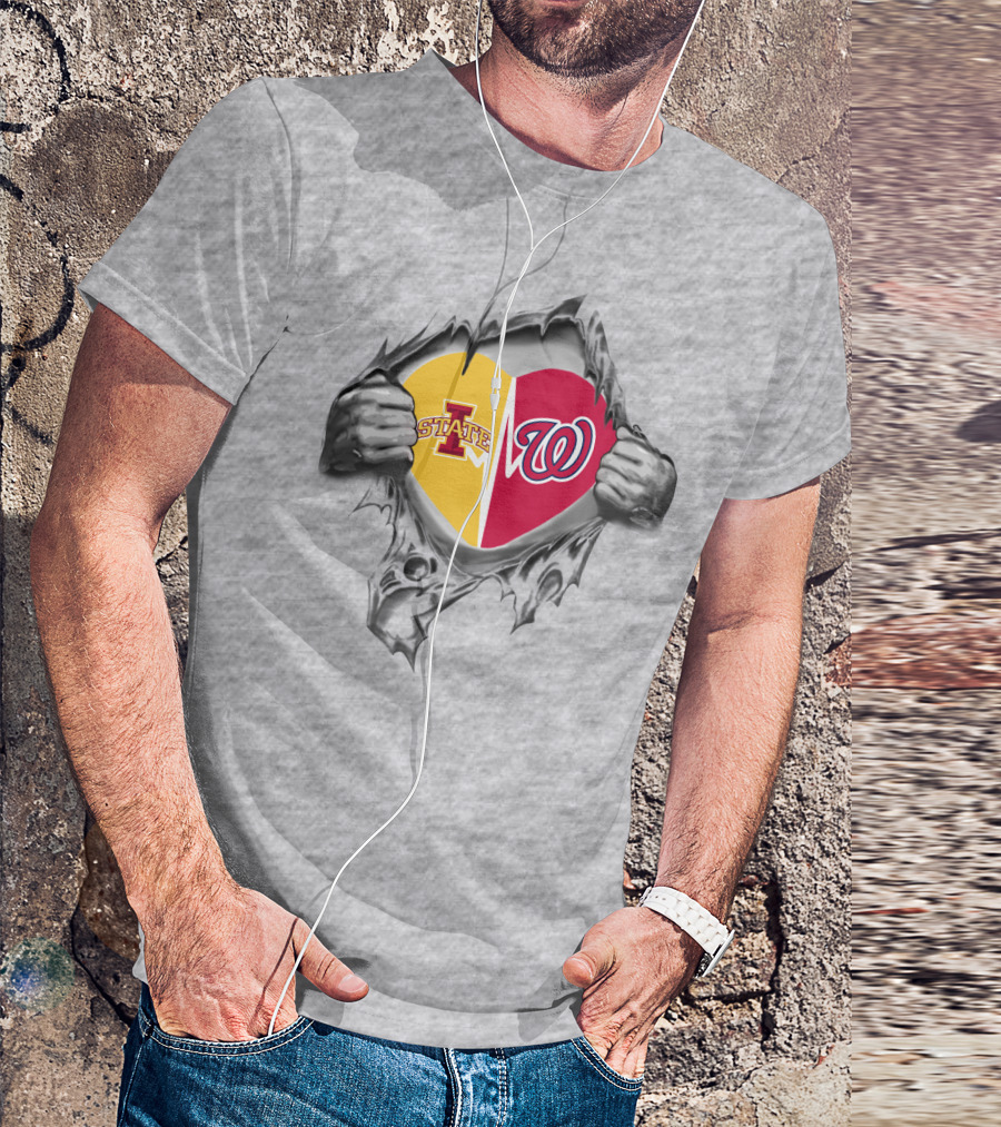 Iowa State Cyclones Washington Nationals Heart T-Shirt