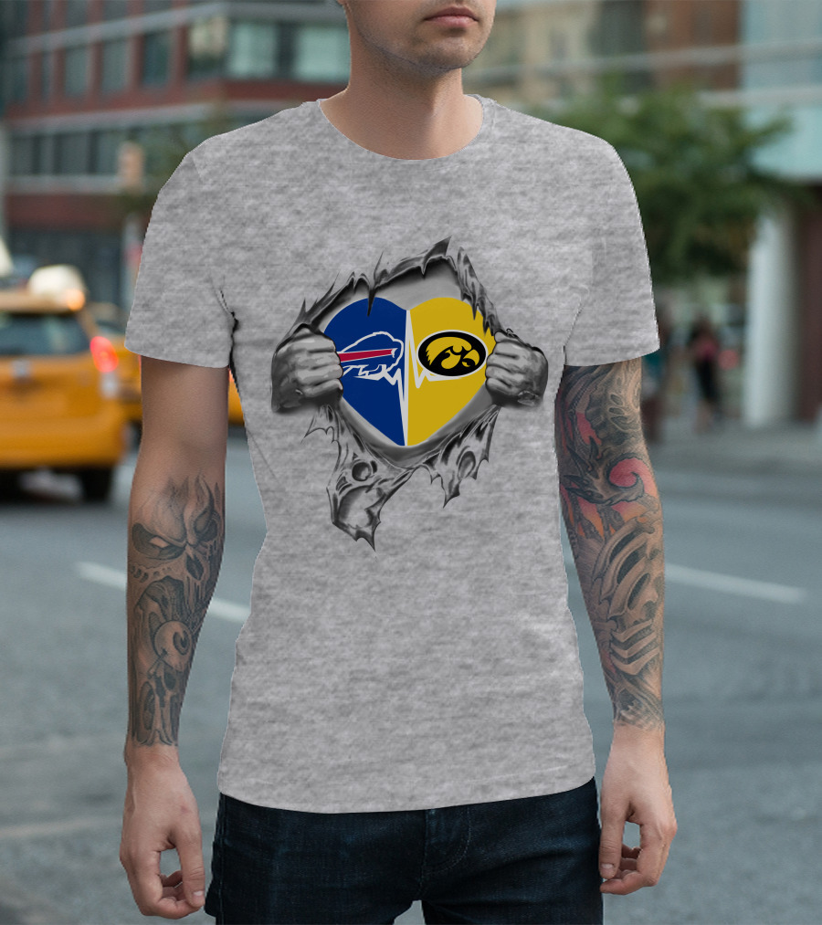 Buffalo Bills Hawkeyes Heart Split T-Shirt