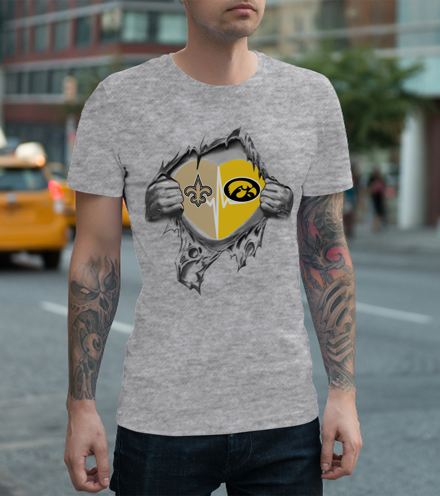 New Orleans Saints Hawkeyes Heart T-Shirt