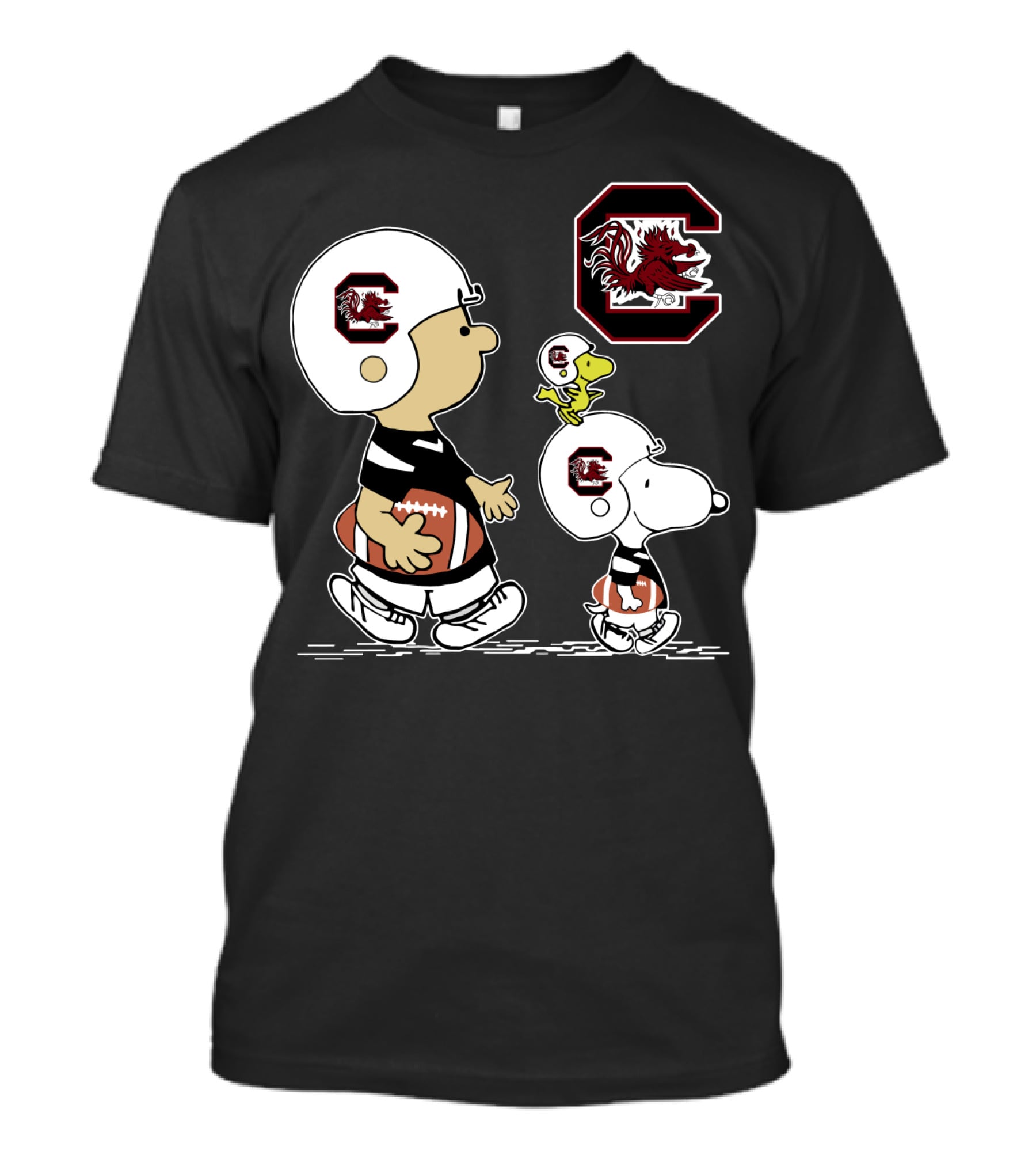 South Carolina Gamecocks Helmet Football Characters Peanuts T-Shirt
