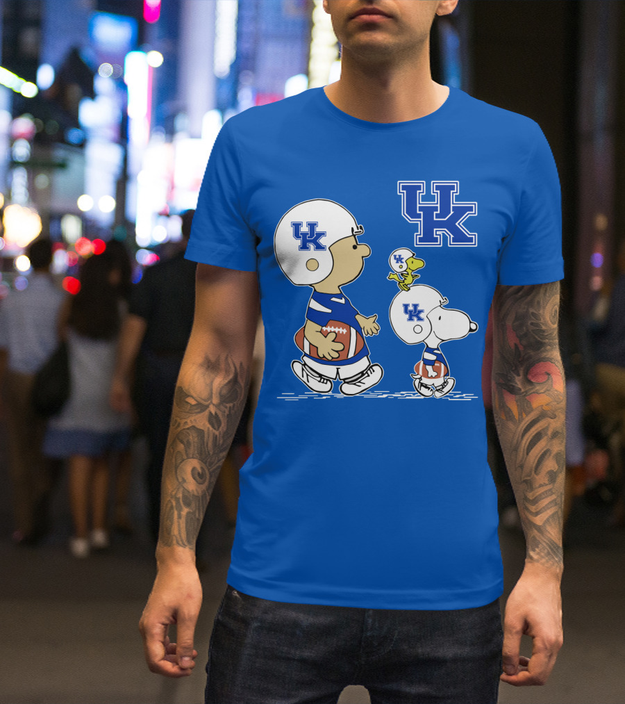 Kentucky Wildcats Peanuts Football Characters UK T-Shirt