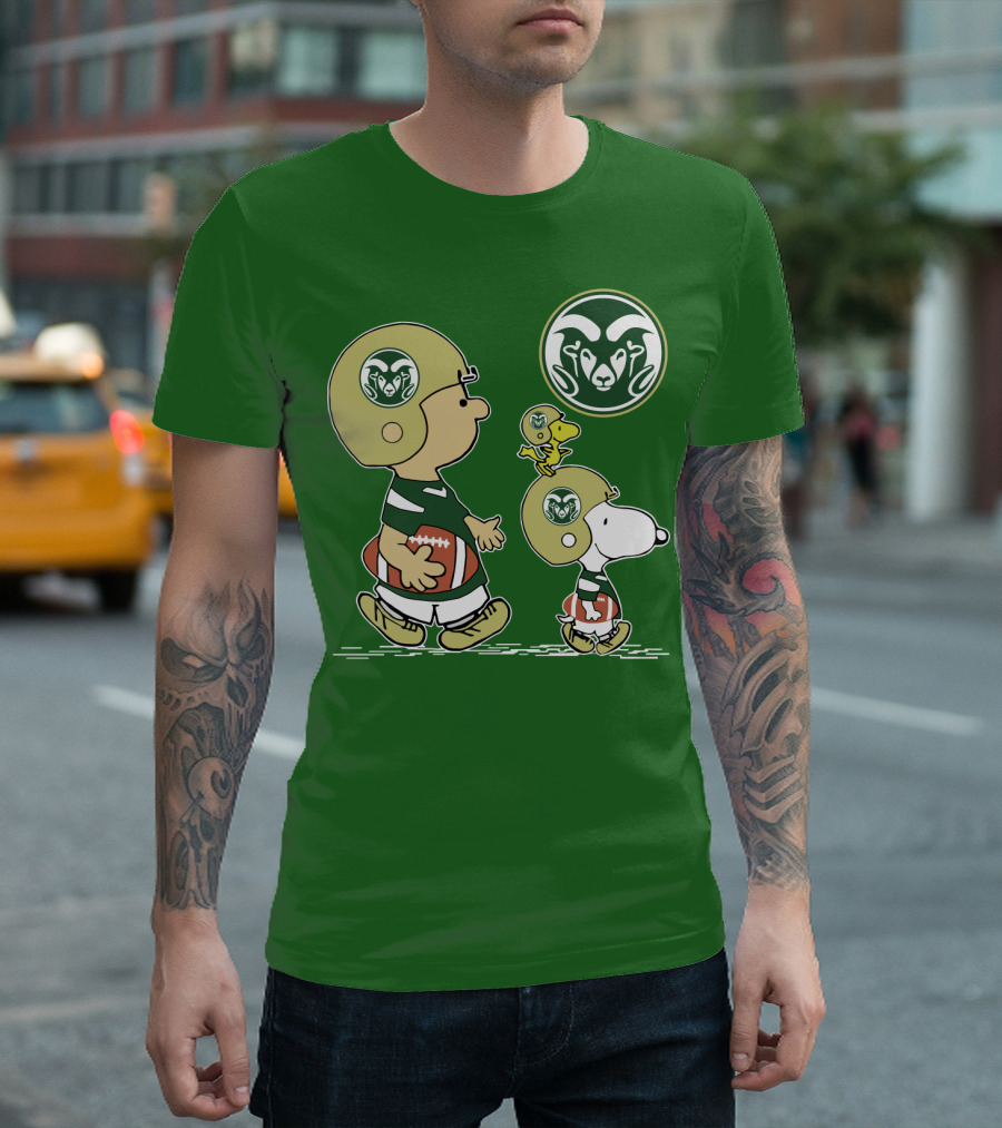 Colorado State Rams Peanuts Football Team Gear T-Shirt