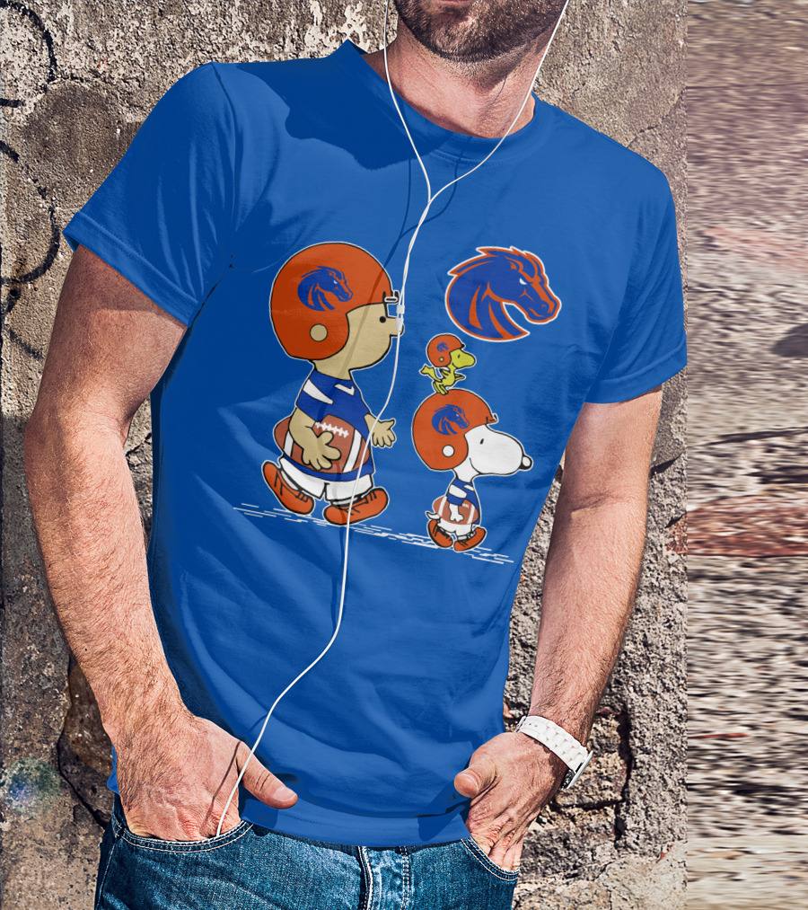 Boise State Broncos Football Characters With Helmets And Mascot T-Shirt