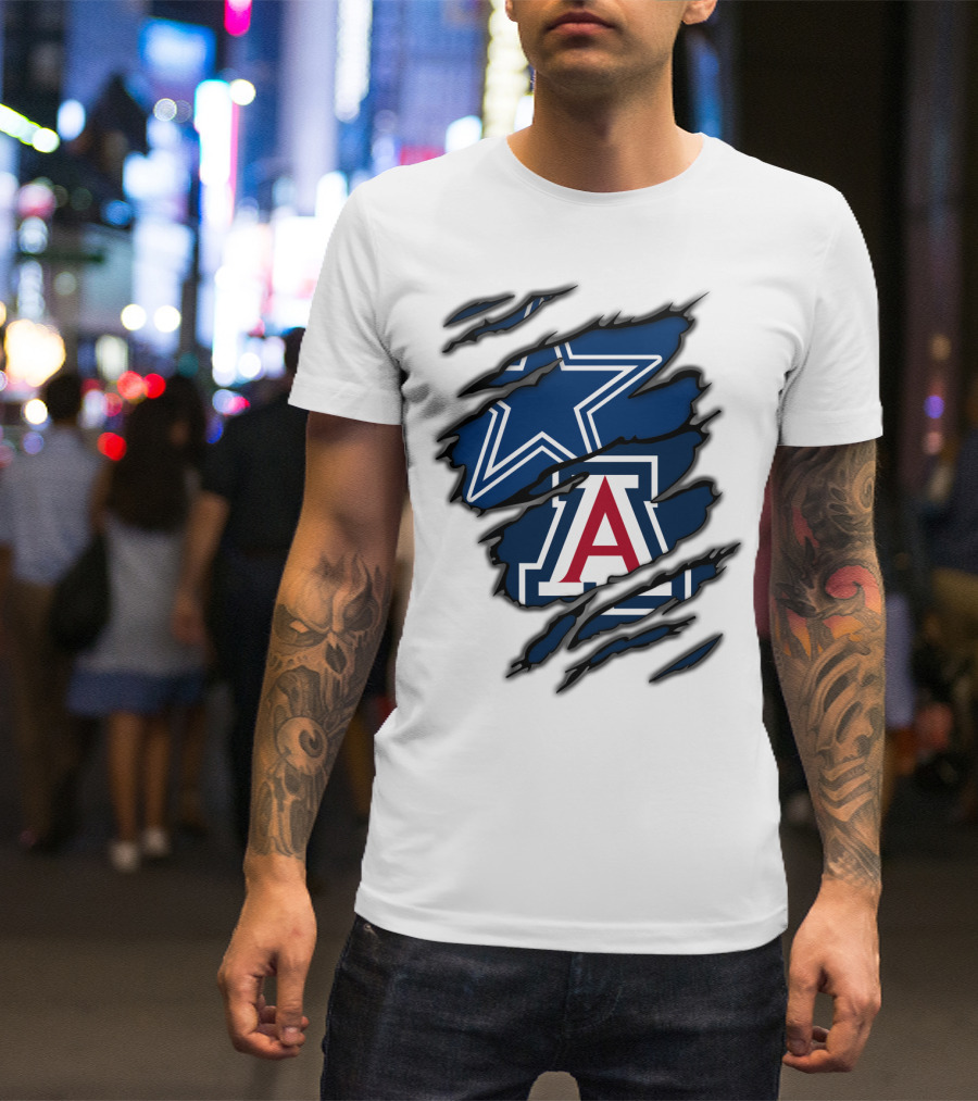Dallas Cowboys Arizona Wildcats Torn Ripped Claw T-Shirt