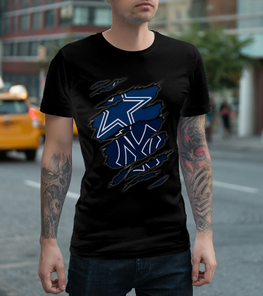 Cowboys Yankees Star and NY Logo Fusion T-Shirt