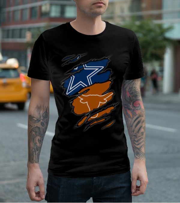 Dallas Cowboys Texas Longhorns Ripped T-Shirt