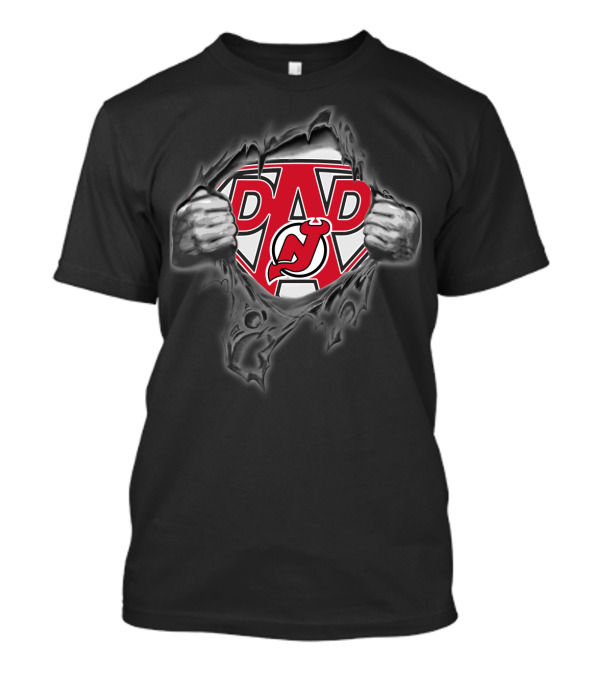Devils Dad Superhero Fan Logo Reveal T-Shirt