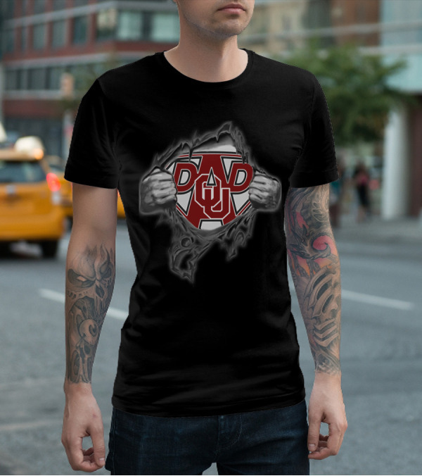 Sooners Dad OU Superhero Emblem T-Shirt