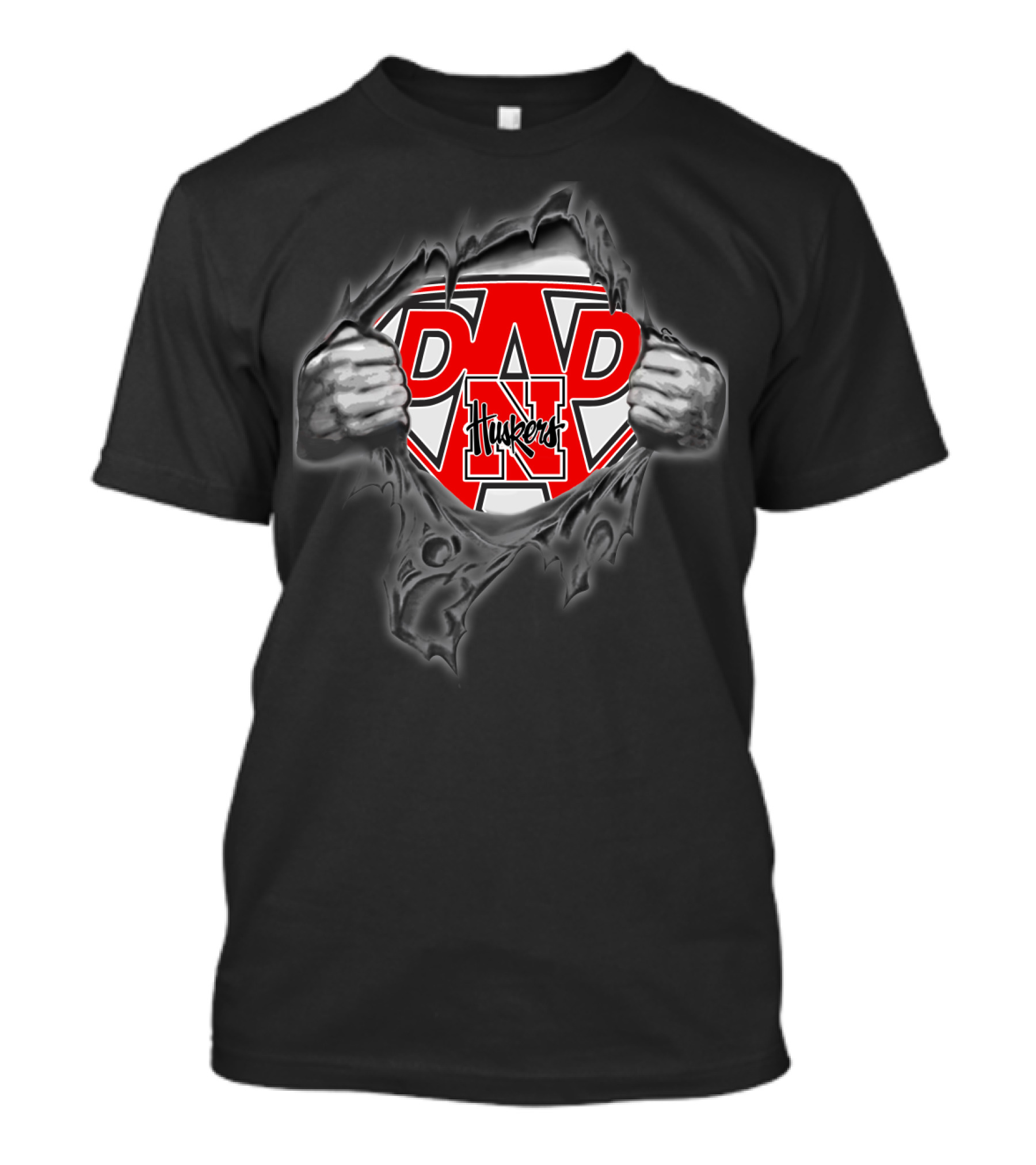 Nebraska Huskers Dad Superhero T-Shirt