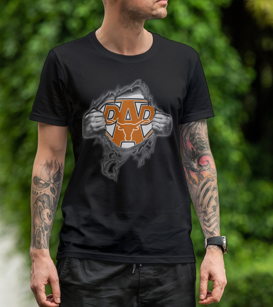 Texas Longhorns Dad Superhero T-Shirt
