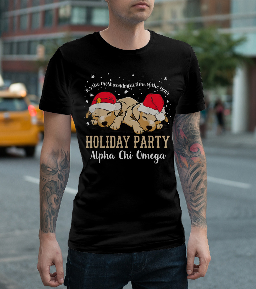 Alpha Chi Omega Holiday Party It's the Most Wonderful Time of the Year T-Shirt