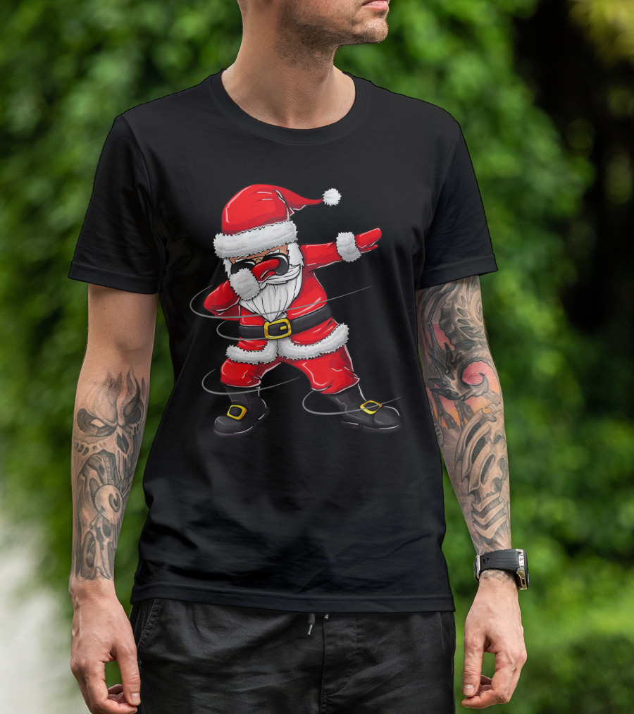 Christmas Dabbing Santa Boy Girl Santa Dab Pose T-Shirt