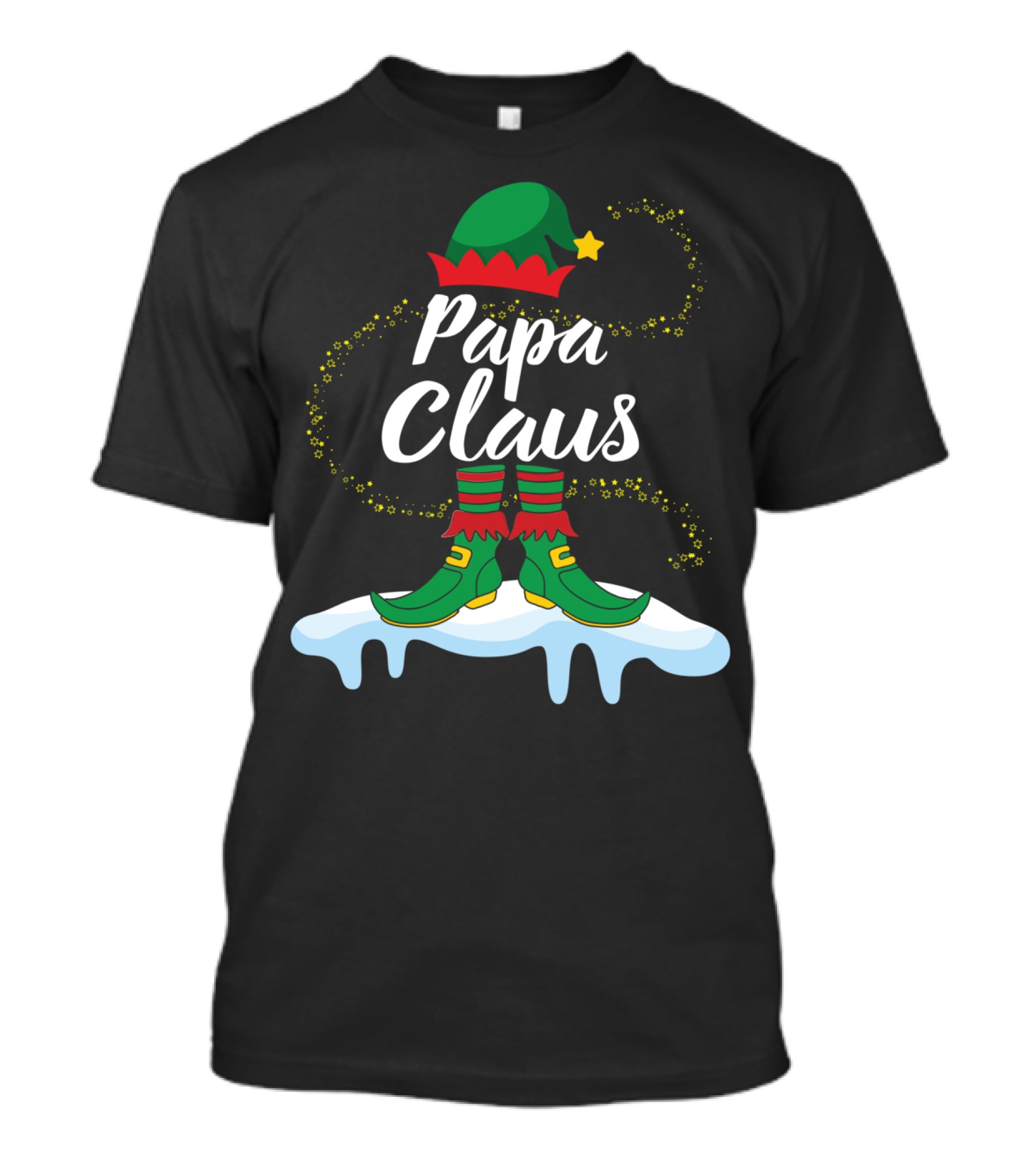 Papa Claus Elf Body Dancing On Snow Merry T-Shirt