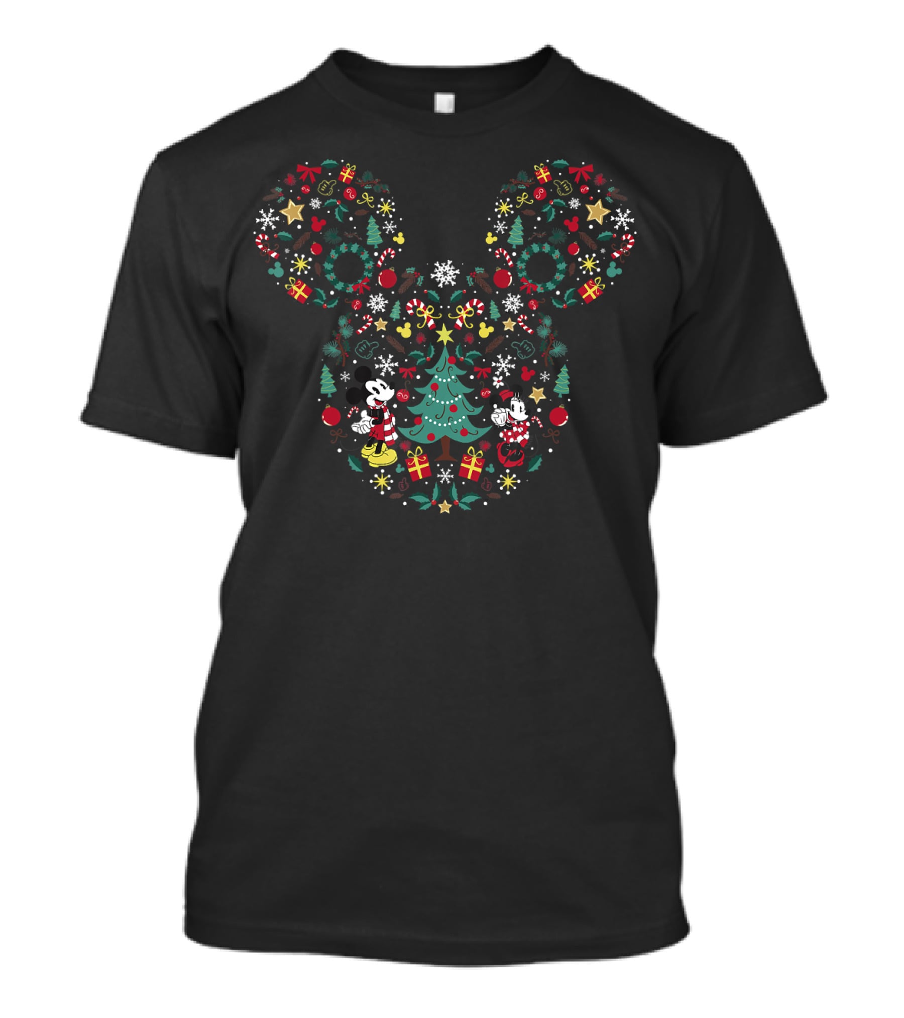 Disney Mickey And Minnie Christmas Holiday Decorations Mashup T-Shirt